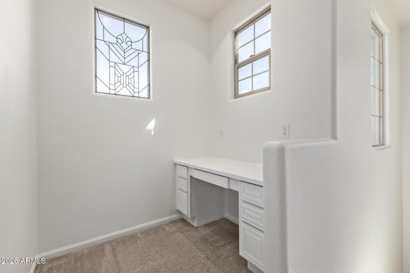 Upstairs built in desk area