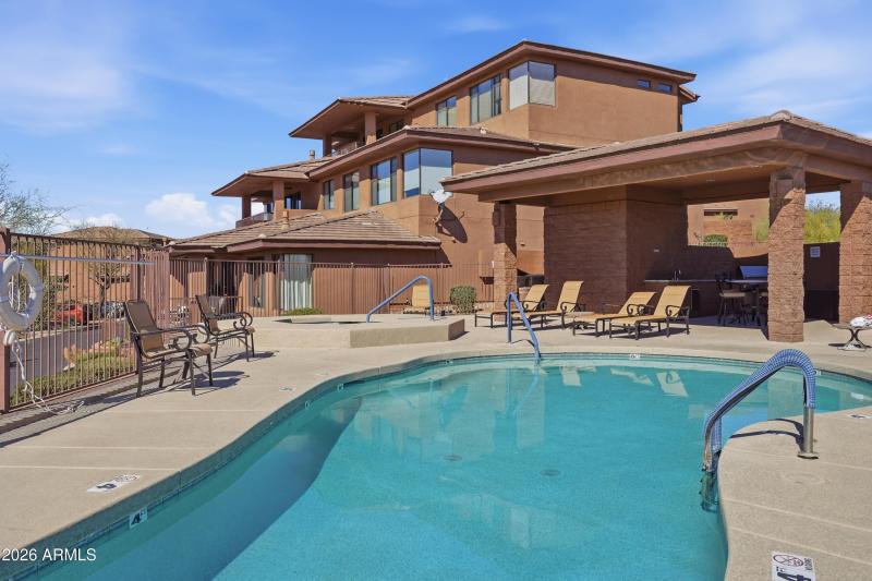 Pool with covered area