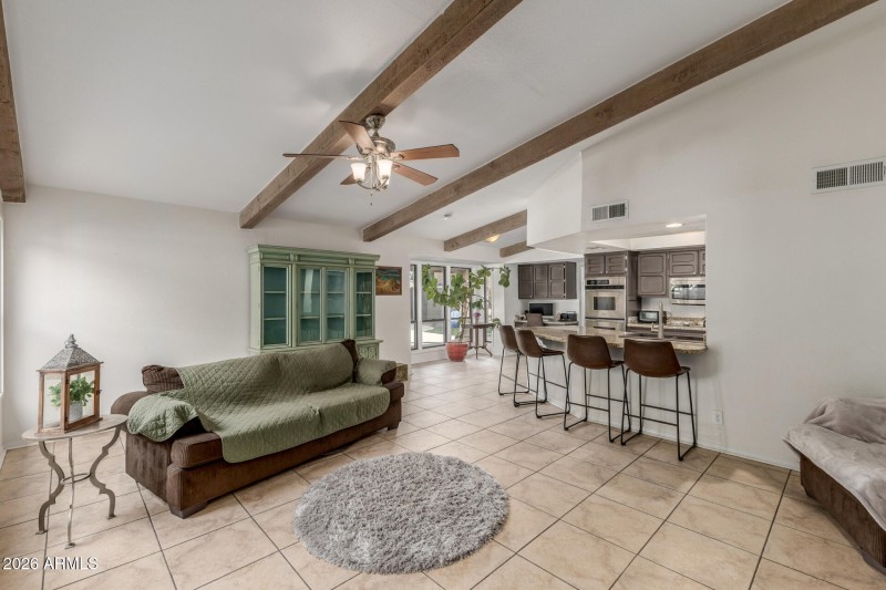great room into kitchen