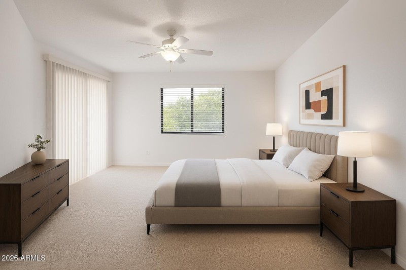 Virtual Staged Master Bedroom
