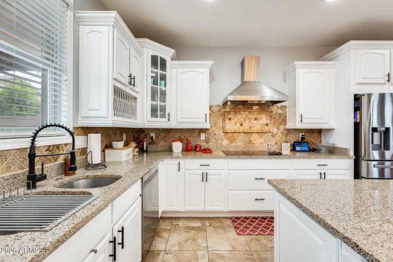 Custom stone backsplash