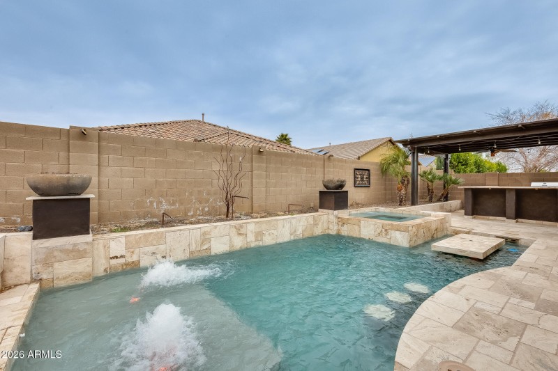 Fire pit features with pool stools