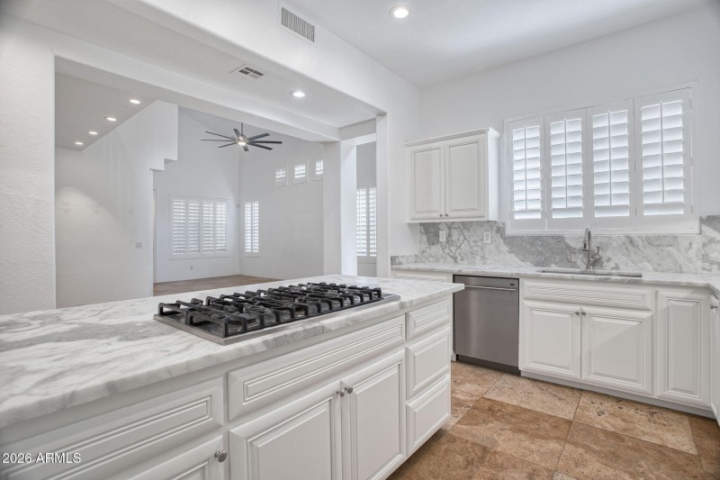 Kitchen view to living room