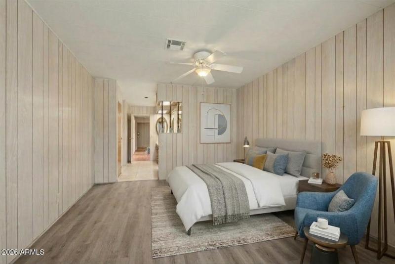 Virtually Staged Master Bed