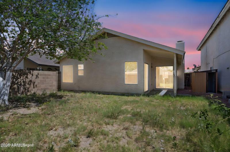 Evening view of the yard