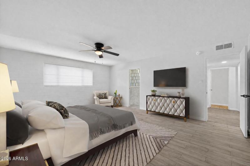 Primary Bedroom Staged