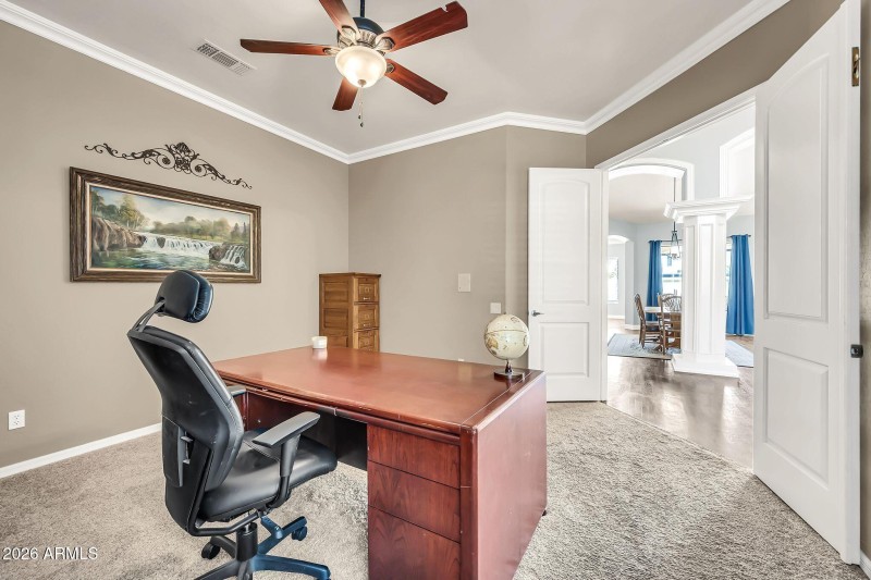 French Door Entry to Office Main Level