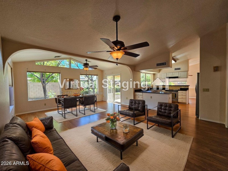 Staged 2 Greatroom-kitchen - Living Room