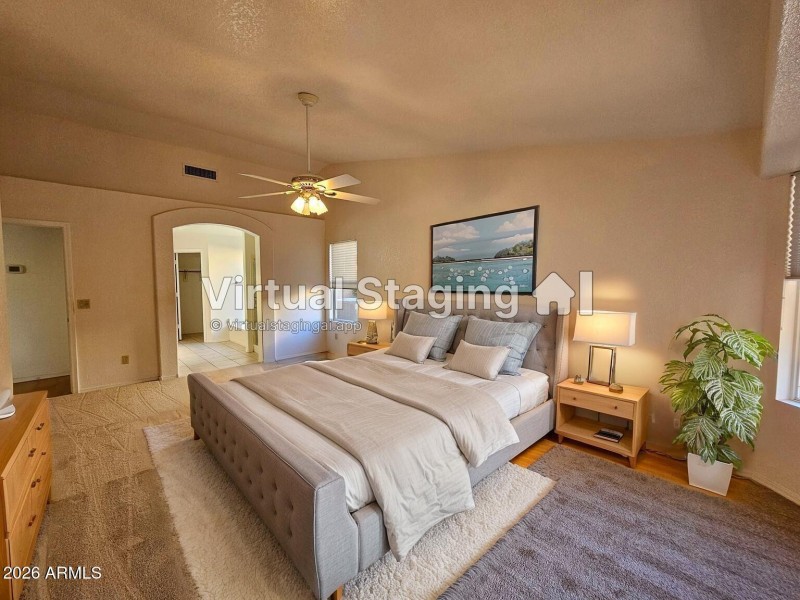 Staged primary-bedroom