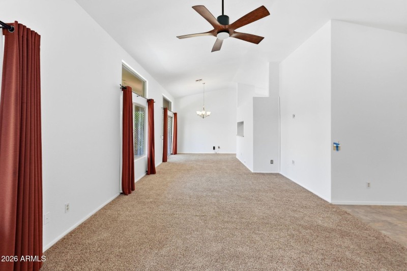 Living area to dining