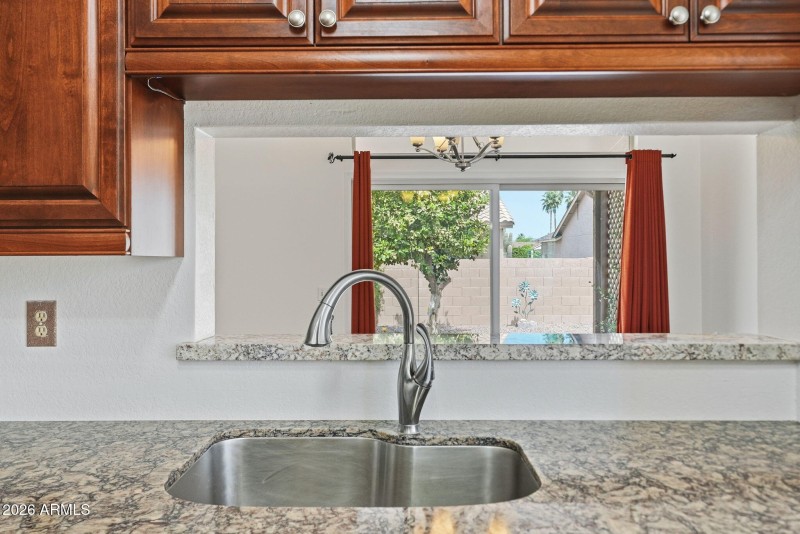 Kitchen view to patio
